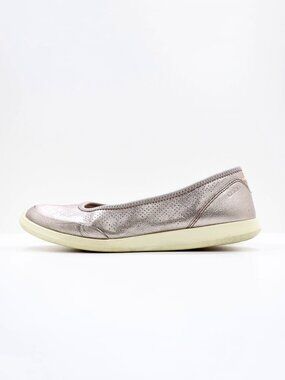 Ecco Sense Bronze Leather Lightweight Comfort Ballet Flats - 9/EU 40. Scuffs